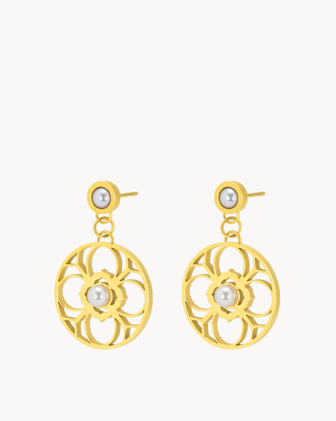Boucles d'oreille  Pendantes  Dentelle Perle Intemporelle Blanche