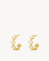 Boucles Creoles Dentelle Blanches