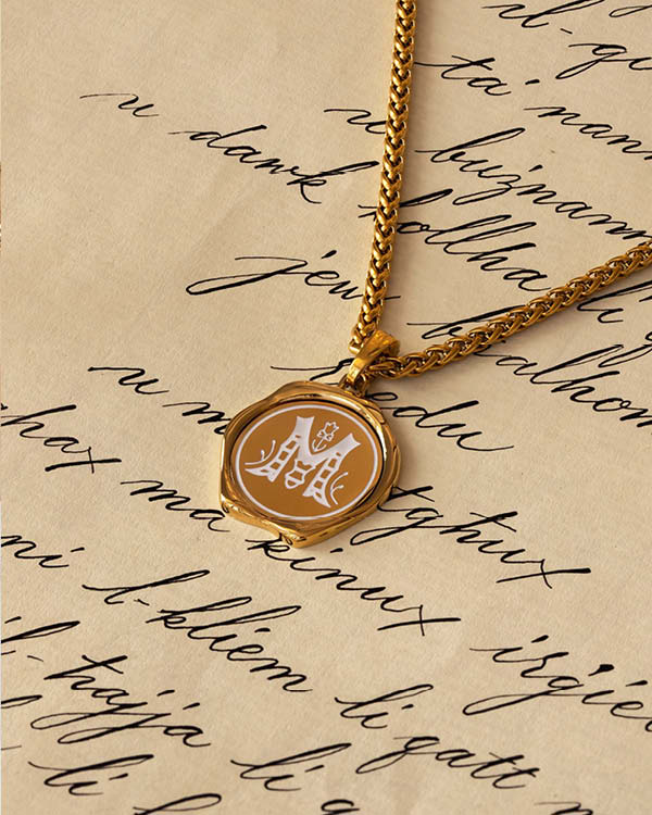 B Pendentif Sceau Initiales