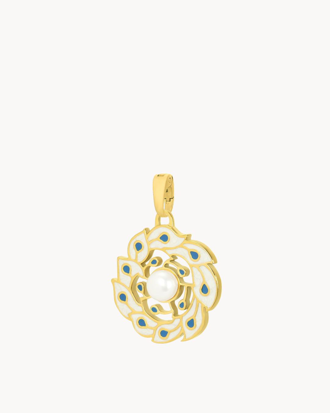 Pendentif couronne de plumes perle intemporelle