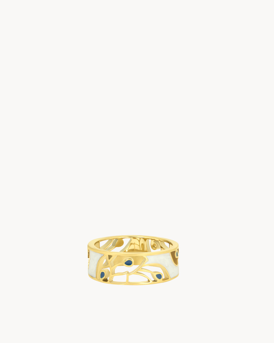 Bague Couronne de plumes Blanche