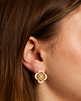 Boucles Clous Dentelle Rose Perle Intemporelle