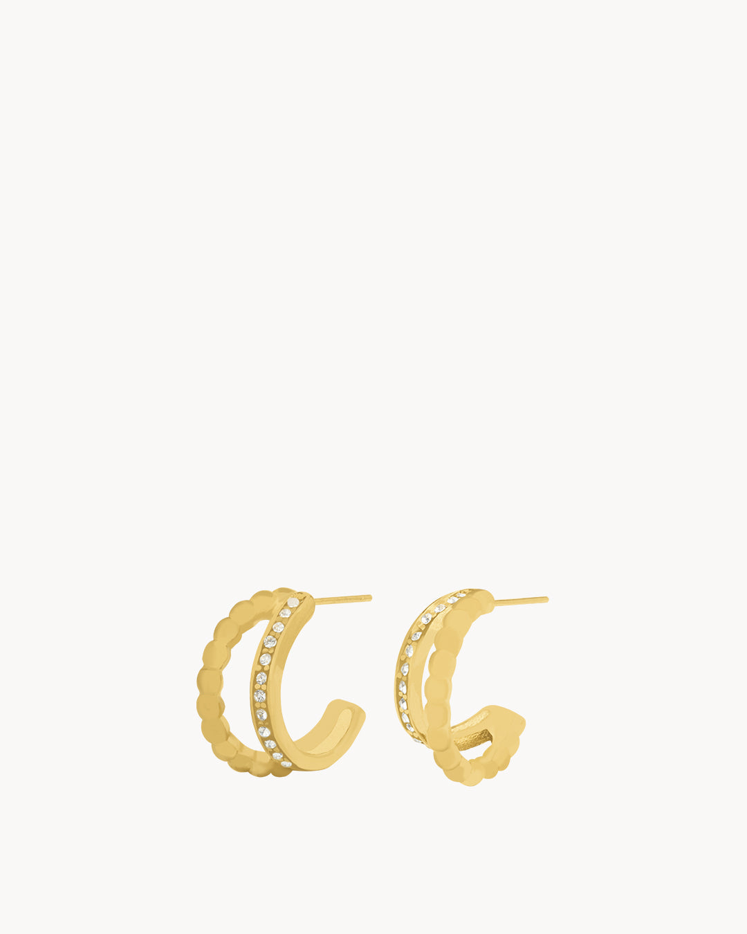 Boucles Creoles Etoile Double Croissant