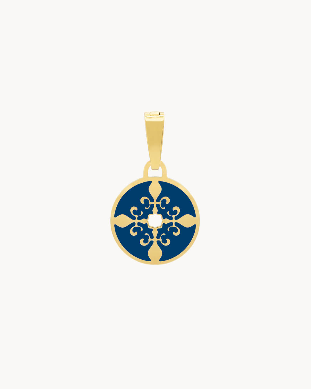 Pendentif Mosaic Fleur de Lis Bleu
