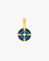 Pendentif Mosaic Fleur de Lis Bleu