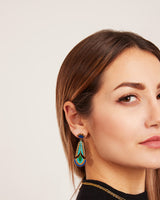 Boucles d'oreille  Pendantes plumes de paon