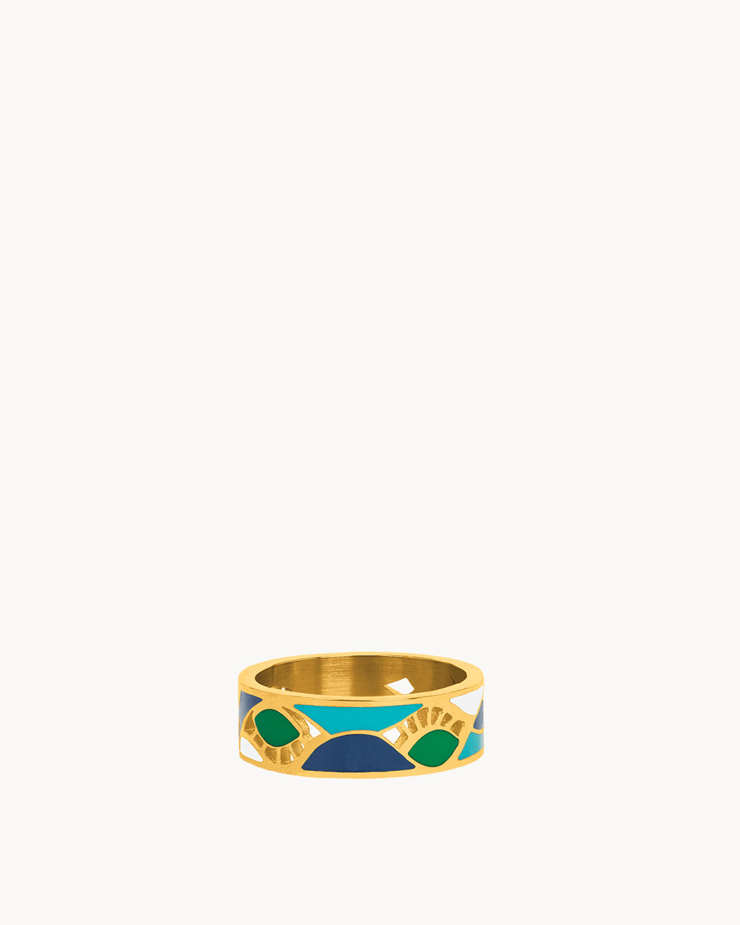 Bague plumes de paon