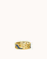 Bague couronne de plumes Bleue