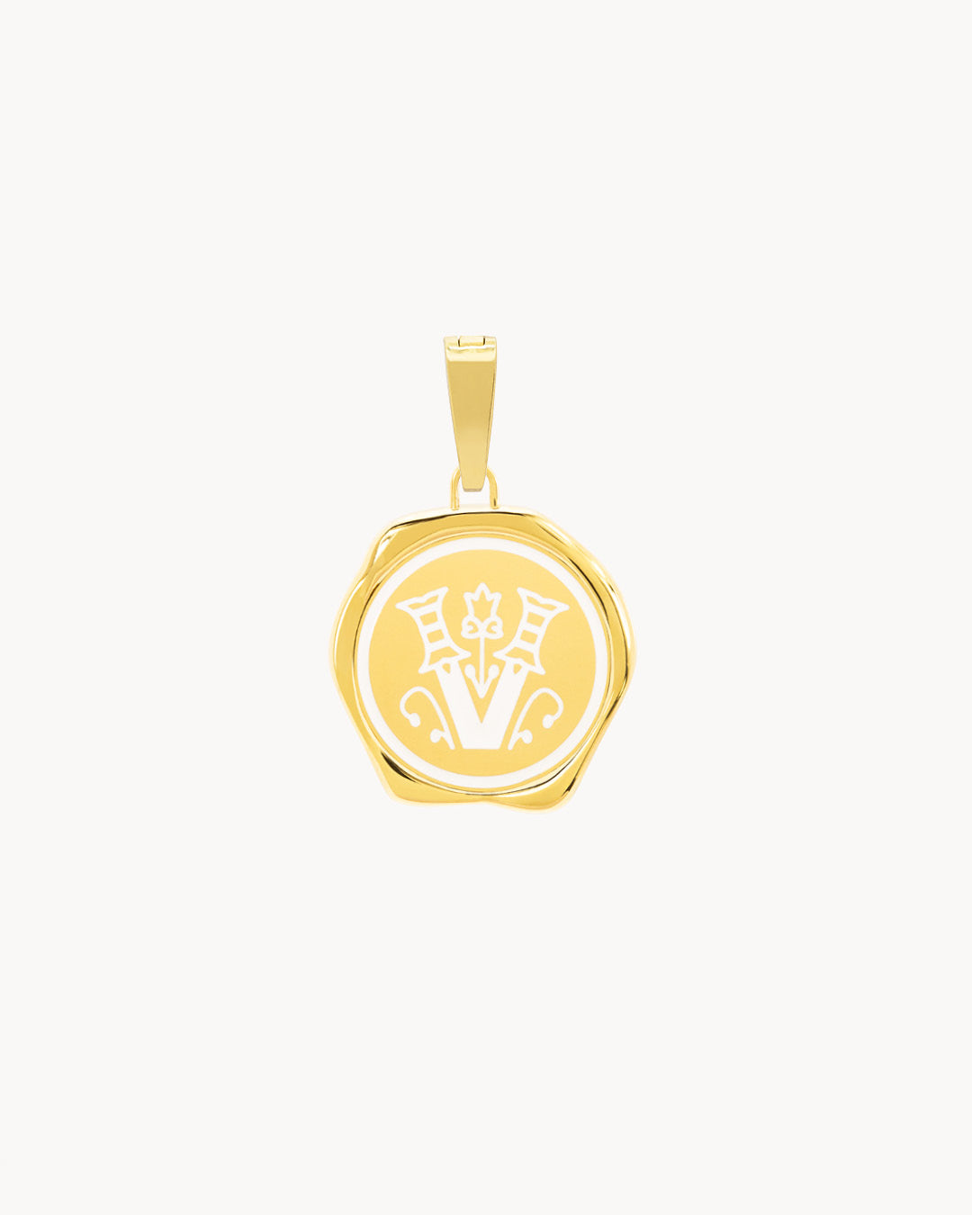 V Pendentif Sceau Initiales